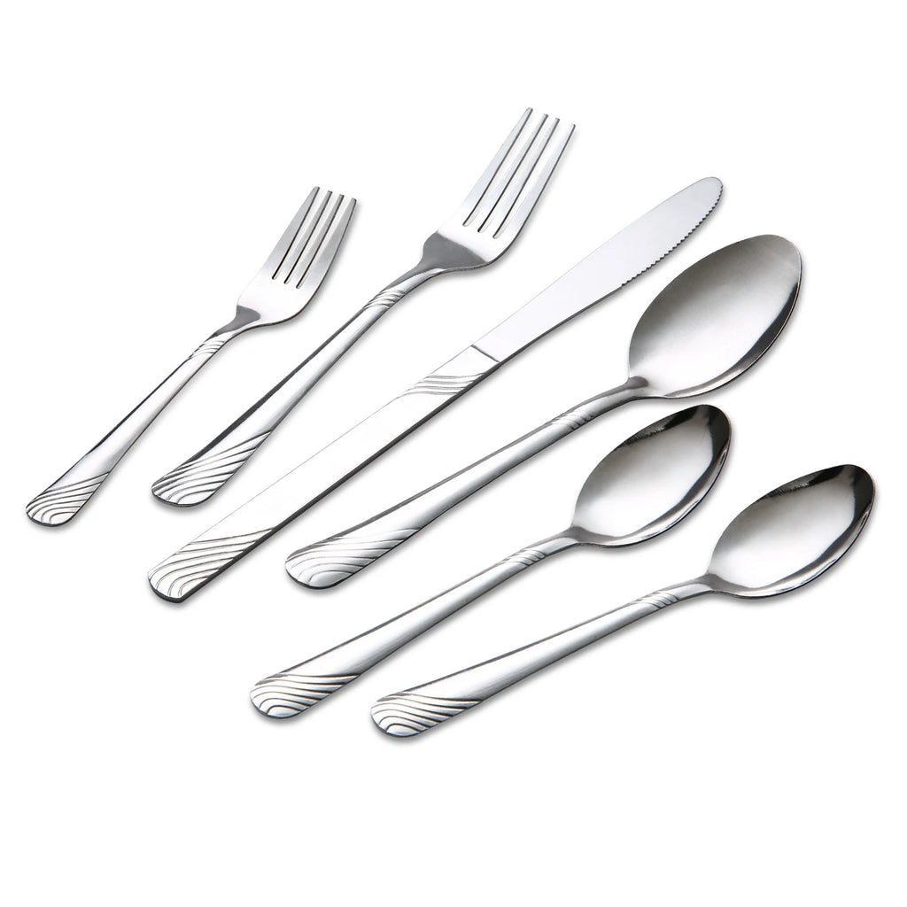 48-Piece Stainless Steel Flatware Set for 8 – Forks, Spoons & Dinner Knives