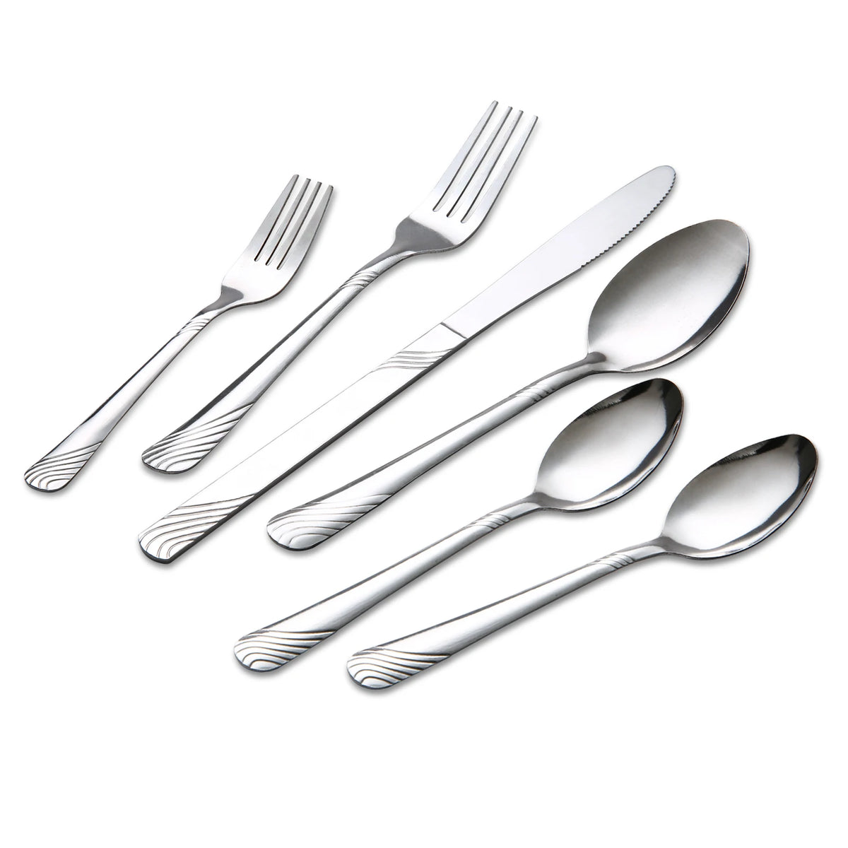 48-Piece Stainless Steel Flatware Set for 8 – Forks, Spoons & Dinner Knives