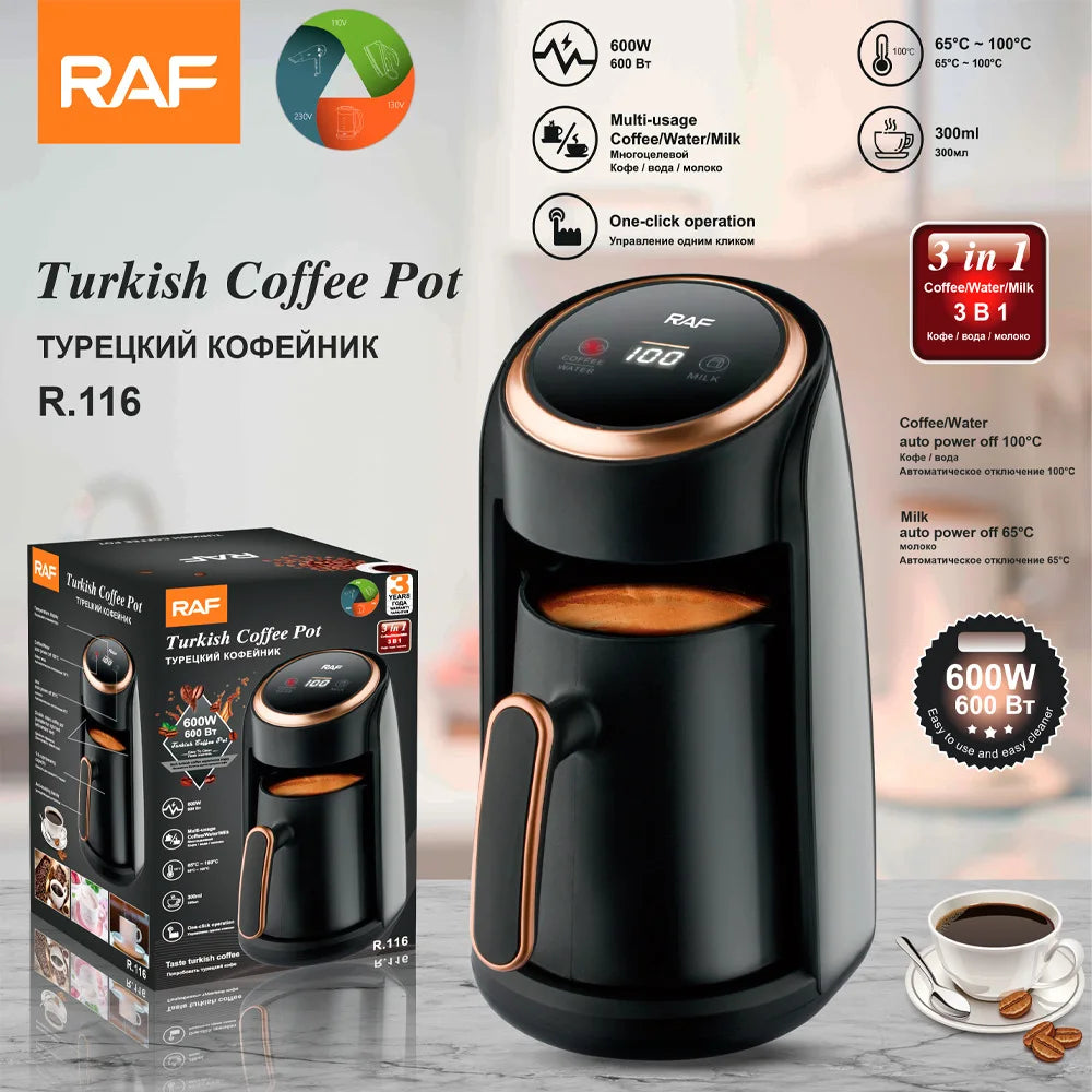Portable Cordless Electric Turkish Coffee Machine 600W Travel Friendly Automatic Coffee Maker 220V