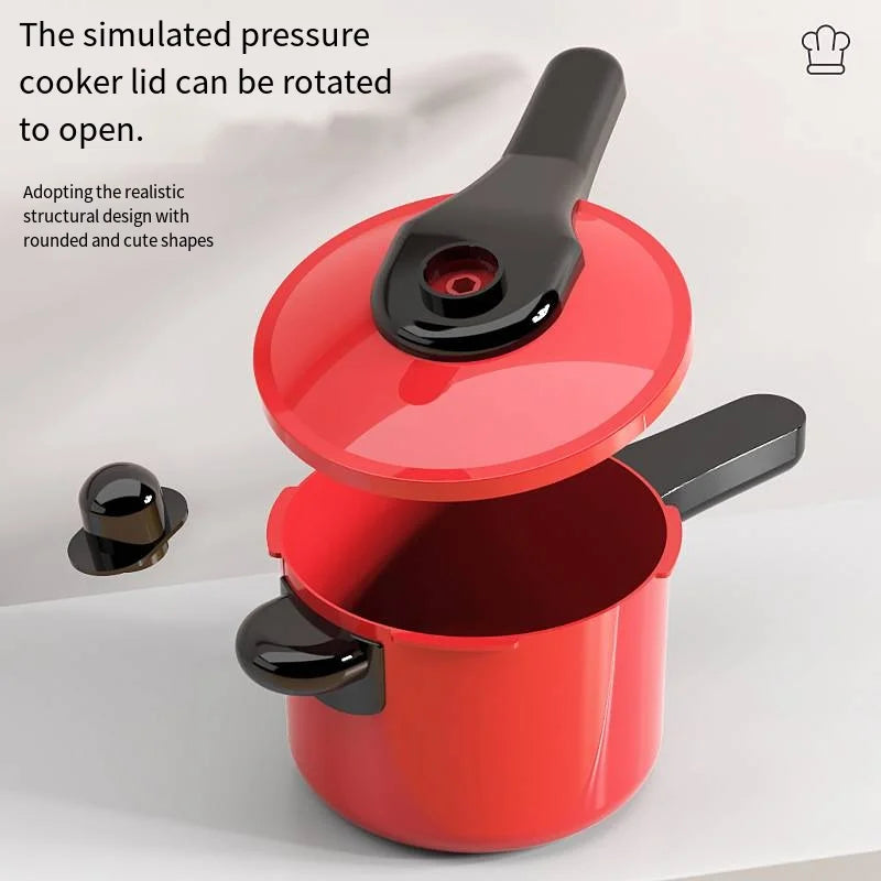 Children's Pretend Play Kitchen Set with Simulated Induction Cooker and Cutting Toys