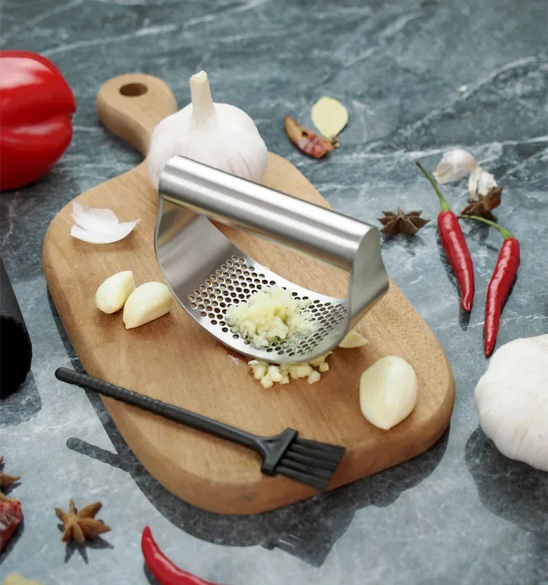 Stainless Steel Manual Garlic Press and Ginger Rocker Crusher