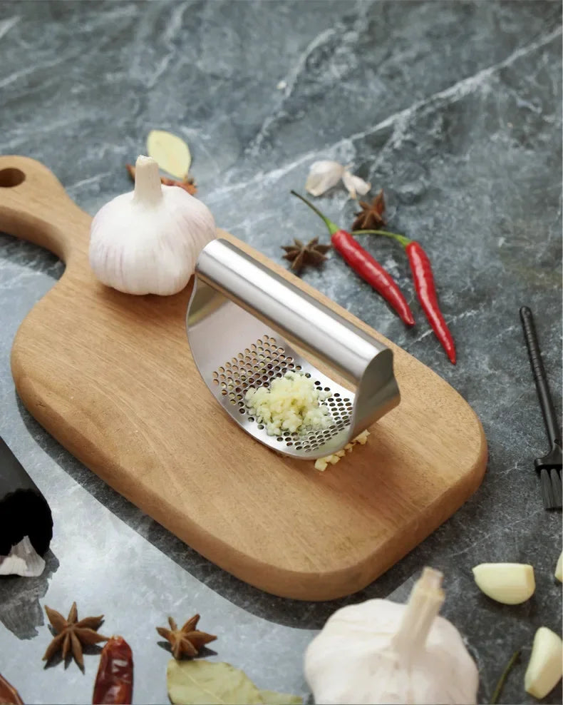 Stainless Steel Manual Garlic Press and Ginger Rocker Crusher