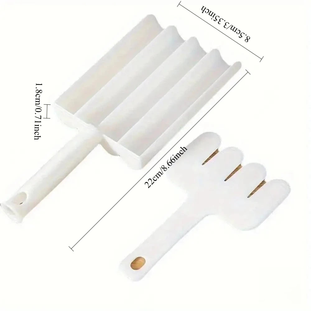 4-Slot Plastic Meatball and Rice Ball Maker Mold with Filling Spoon