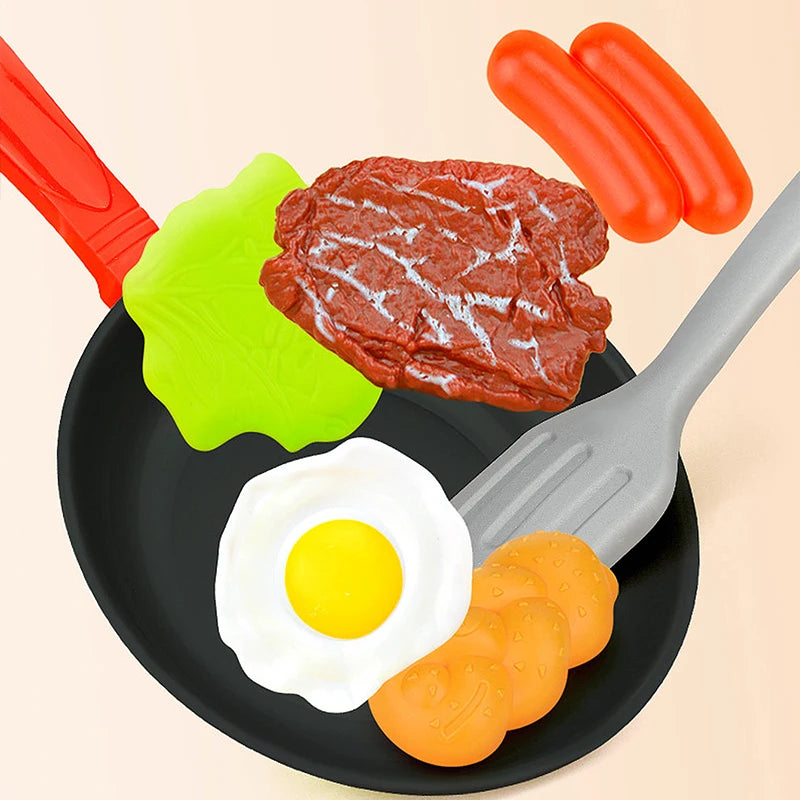 Kids' Kitchen Frying Pan Toy Set with Play Food