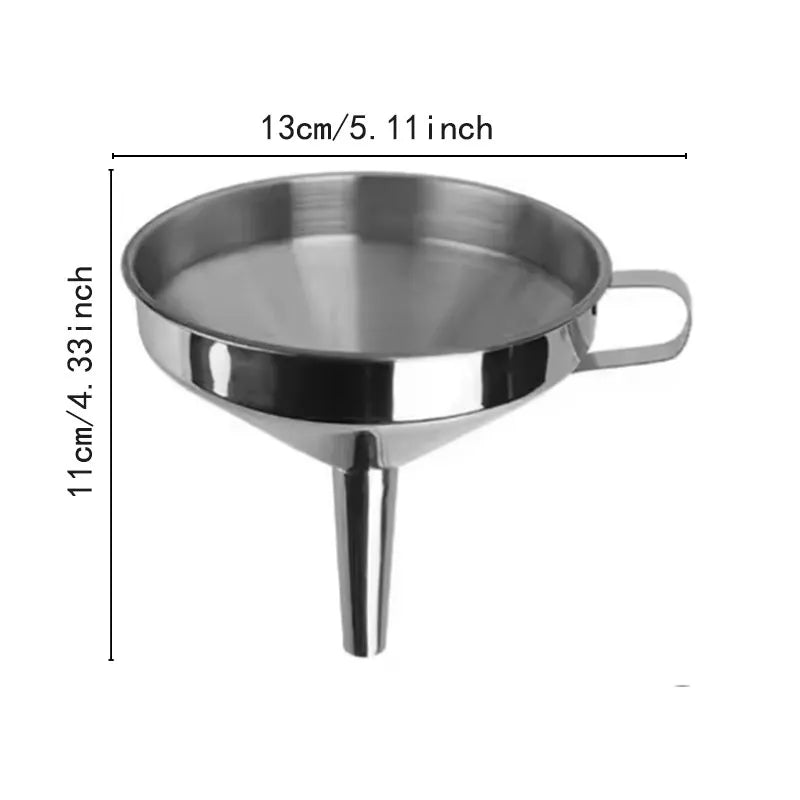 304 Stainless Steel Kitchen Funnel with Strainer – Oil & Liquid Filter