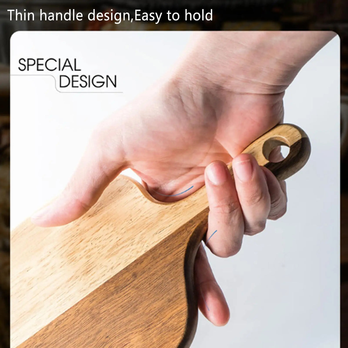 Wooden Cutting Boards for Kitchen Wooden Charcuterie Board with Handle Double-Sided Serving Plates for Kitchen Cheese Commercial