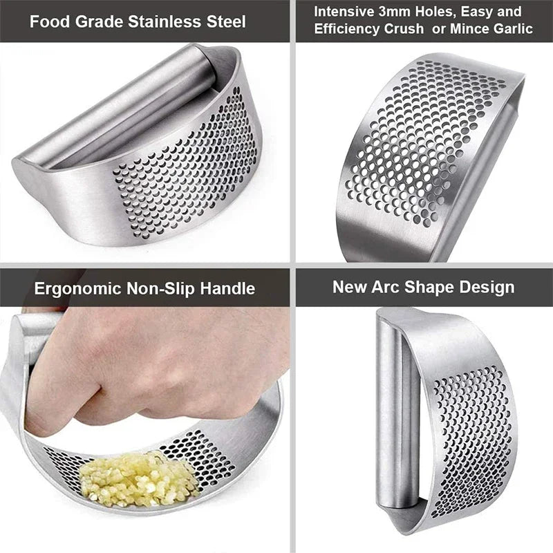 Stainless Steel Manual Garlic Press and Ginger Rocker Crusher