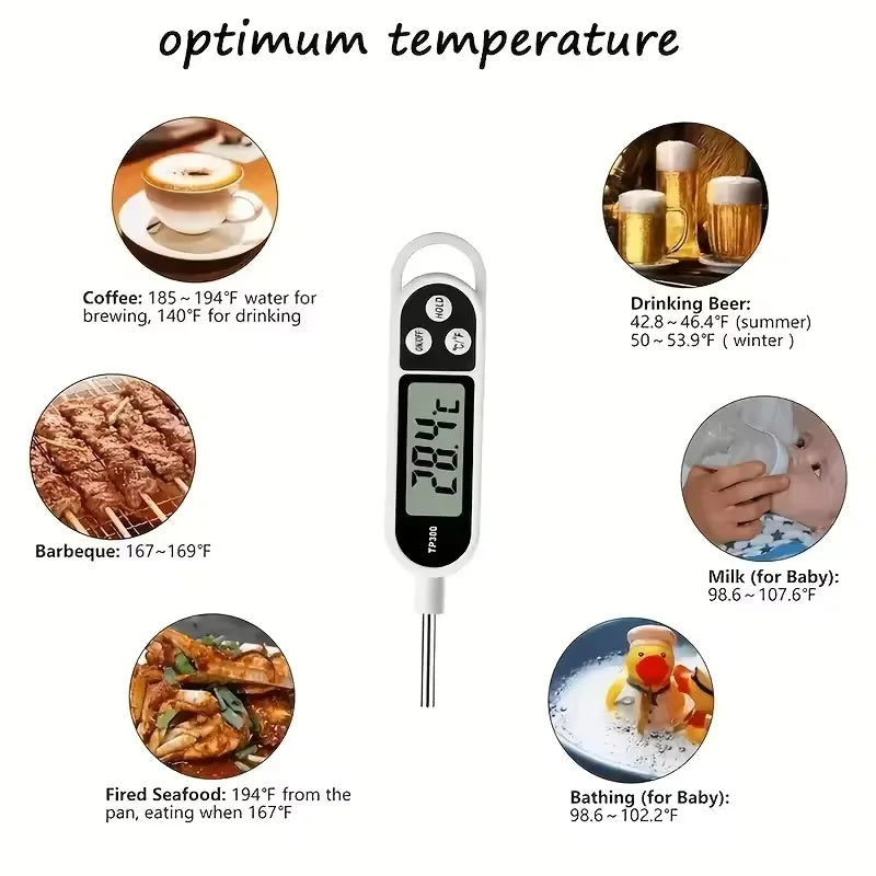 Digital Food Thermometer – Stainless Steel Kitchen Temperature Probe