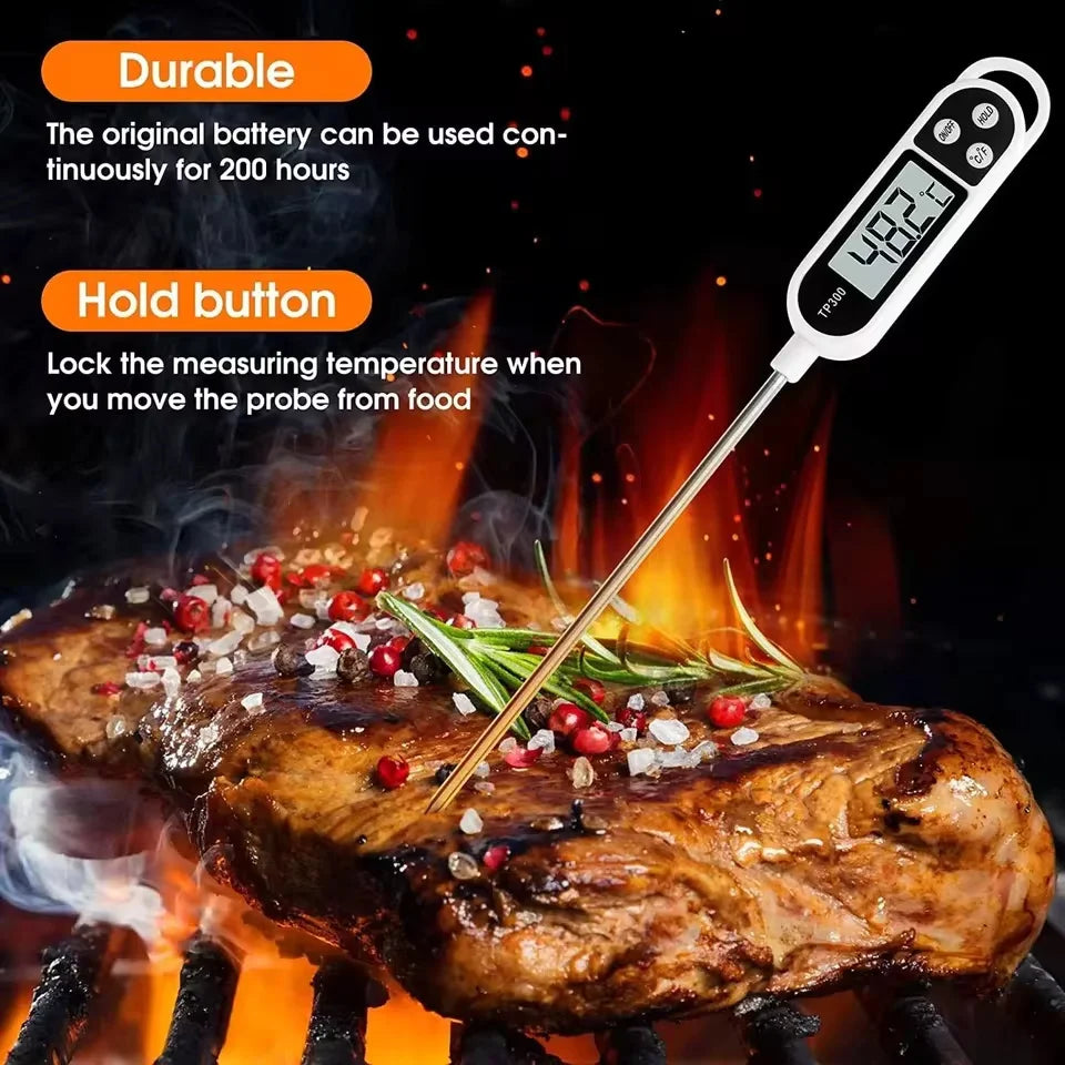 Digital Food Thermometer – Stainless Steel Kitchen Temperature Probe