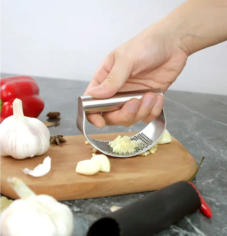 Stainless Steel Manual Garlic Press and Ginger Rocker Crusher