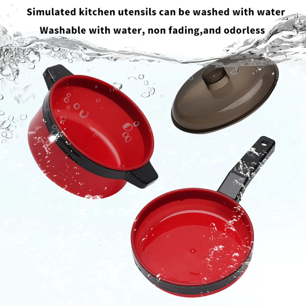 Children's Pretend Play Kitchen Set with Simulated Induction Cooker and Cutting Toys
