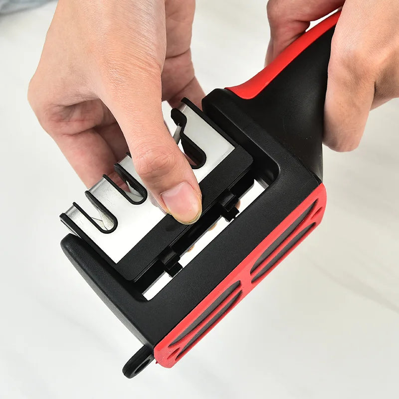 4-Stage Knife Sharpener – Multi-Functional Handheld Sharpening Tool