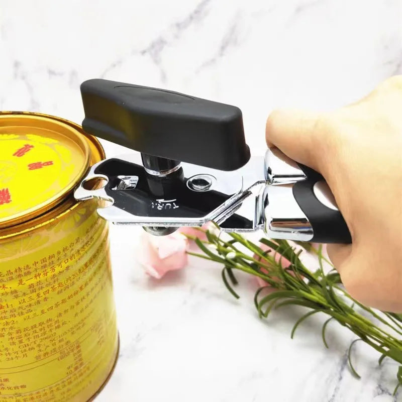 Stainless Steel Multifunction Can Opener – Manual Tin & Bottle Opener