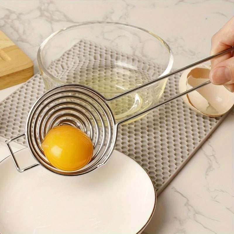1pc, Stainless Steel Egg Separator - Easily Separate Egg Yolks and Whites for Perfect Baking Results - Essential Kitchen Gadget