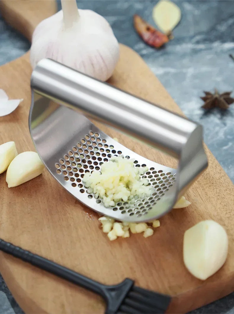 Stainless Steel Manual Garlic Press and Ginger Rocker Crusher