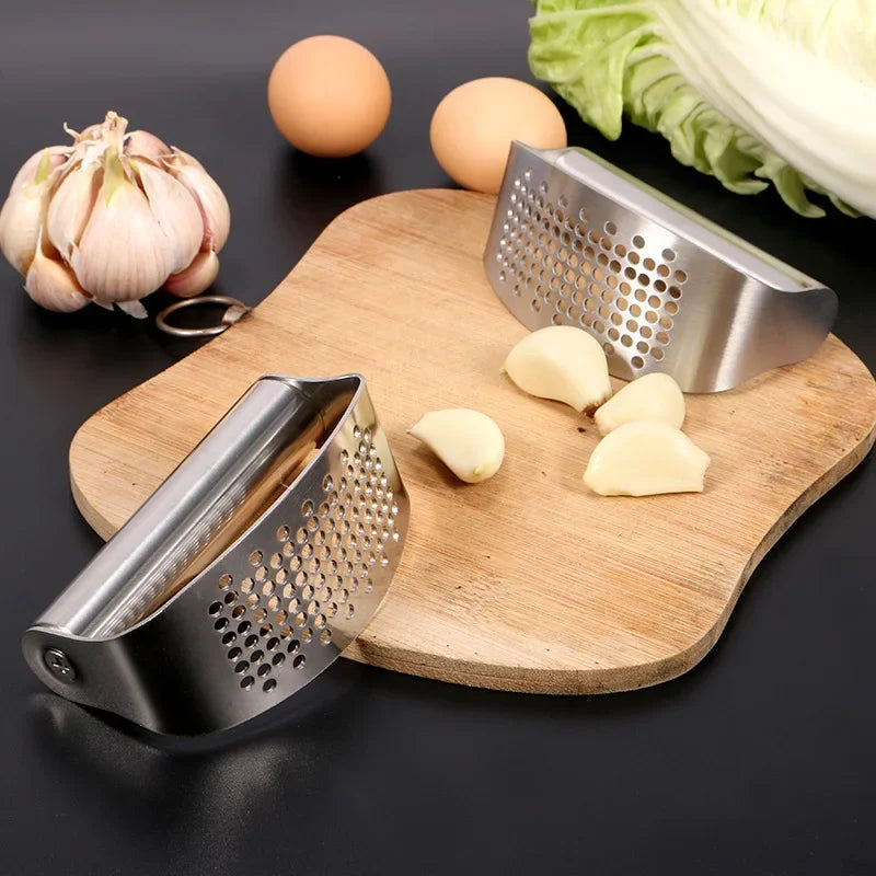 Stainless Steel Manual Garlic Press and Ginger Rocker Crusher