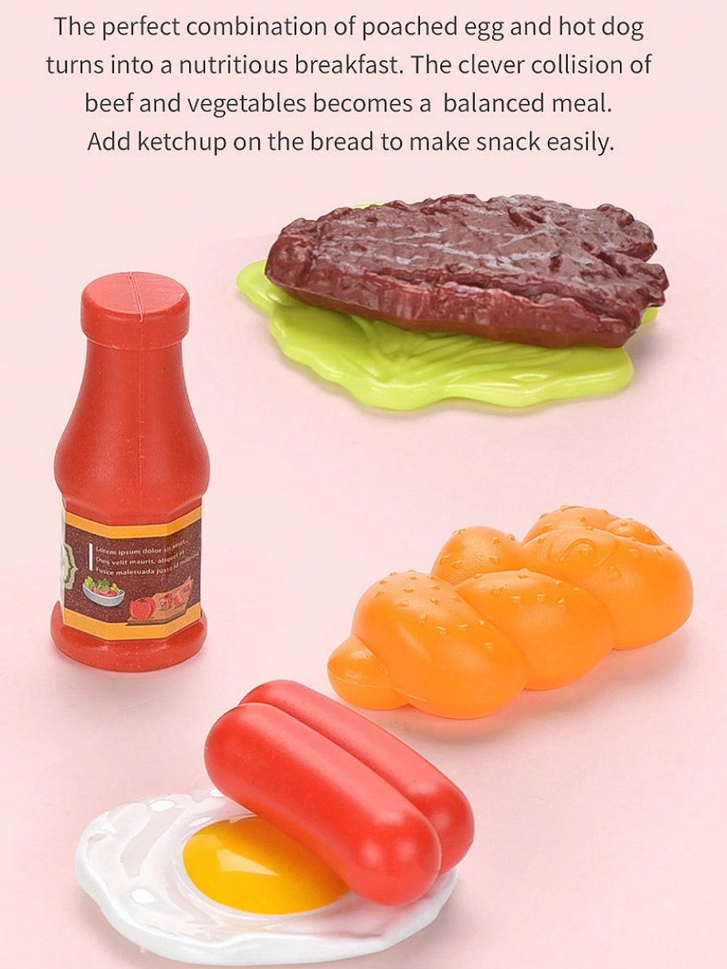 Kids' Kitchen Frying Pan Toy Set with Play Food