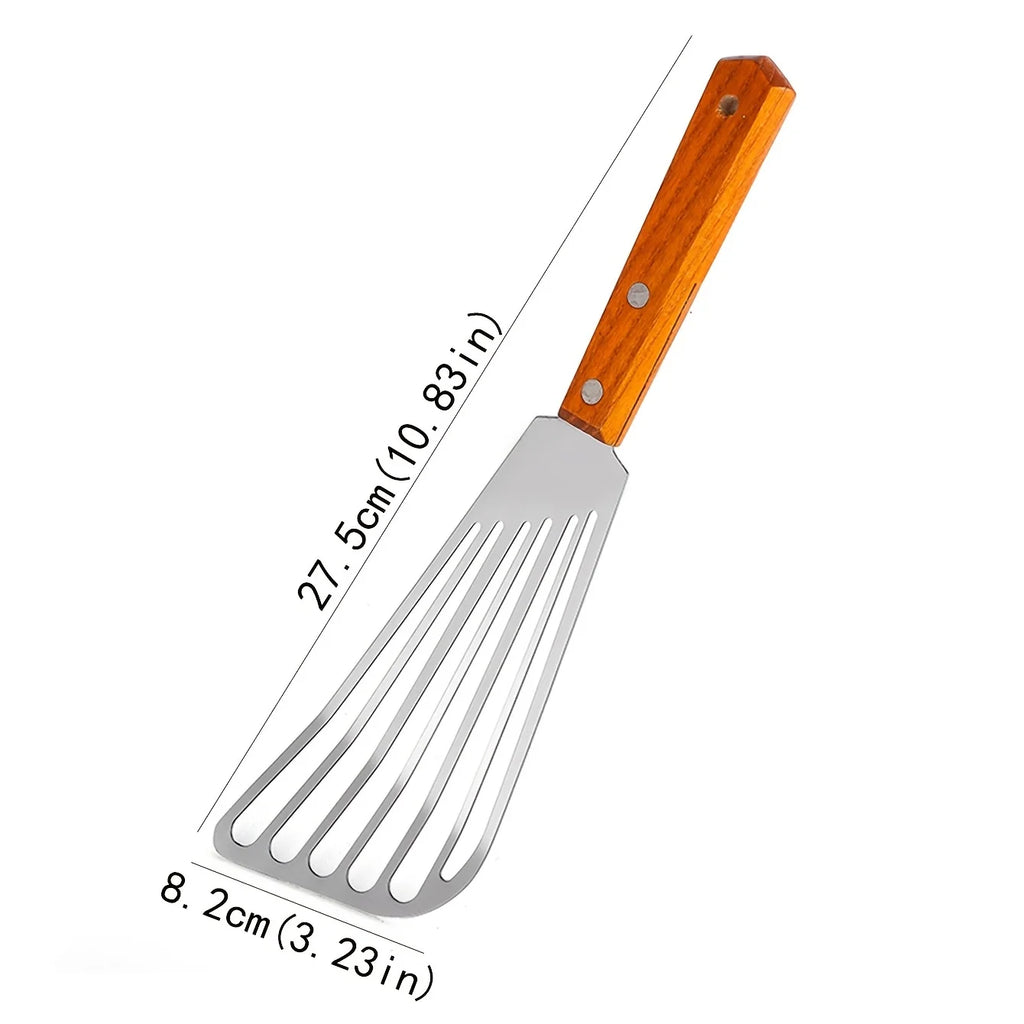 Stainless Steel Non-slip Slotted Frying Spatula