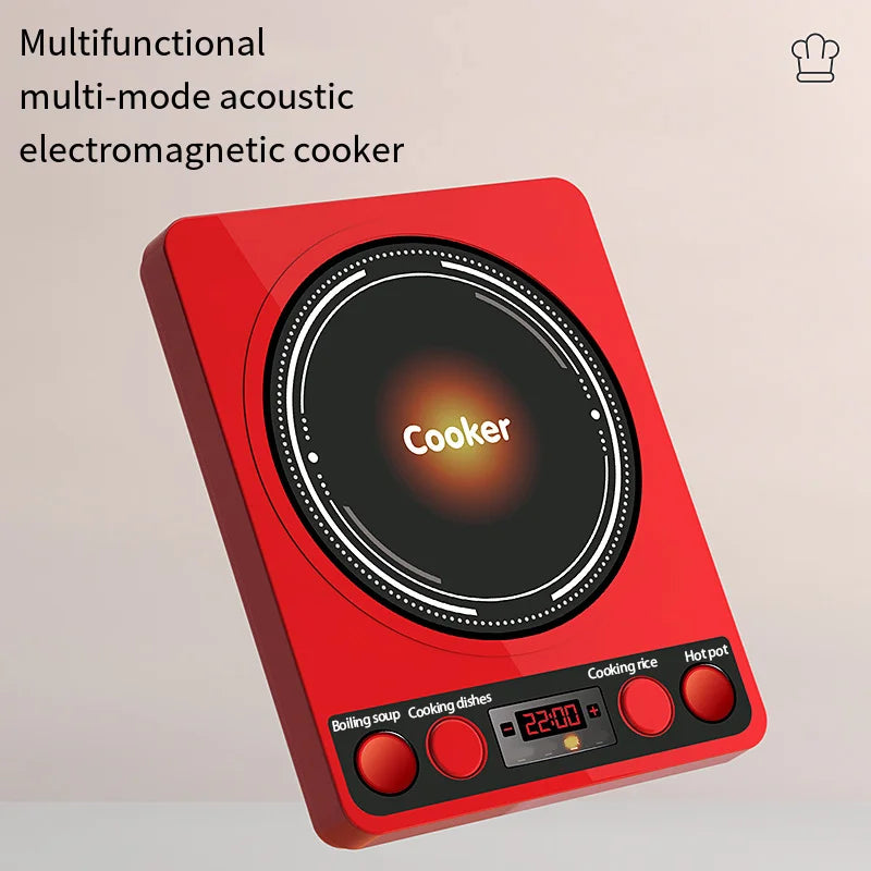 Children's Pretend Play Kitchen Set with Simulated Induction Cooker and Cutting Toys