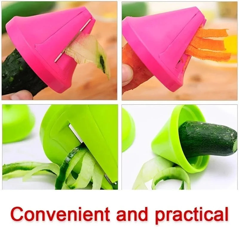 Manual Vegetable Spiral Slicer – Handheld Carrot & Cucumber Shredder