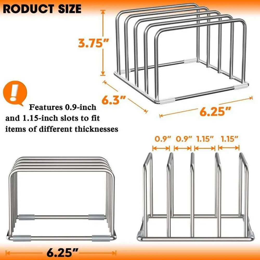 Under-Cabinet Hanging Storage Rack for Cutting Boards and Towels