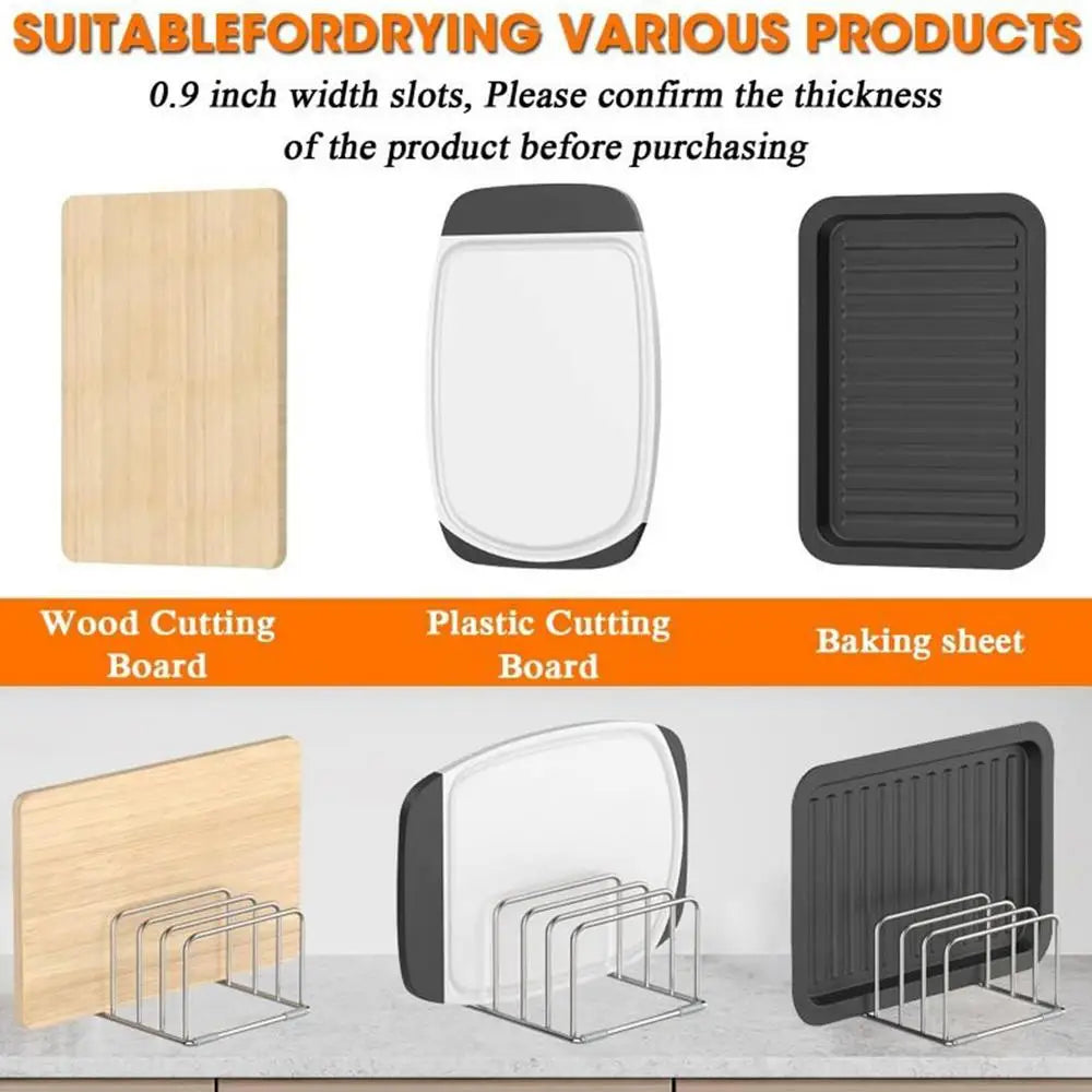 Under-Cabinet Hanging Storage Rack for Cutting Boards and Towels