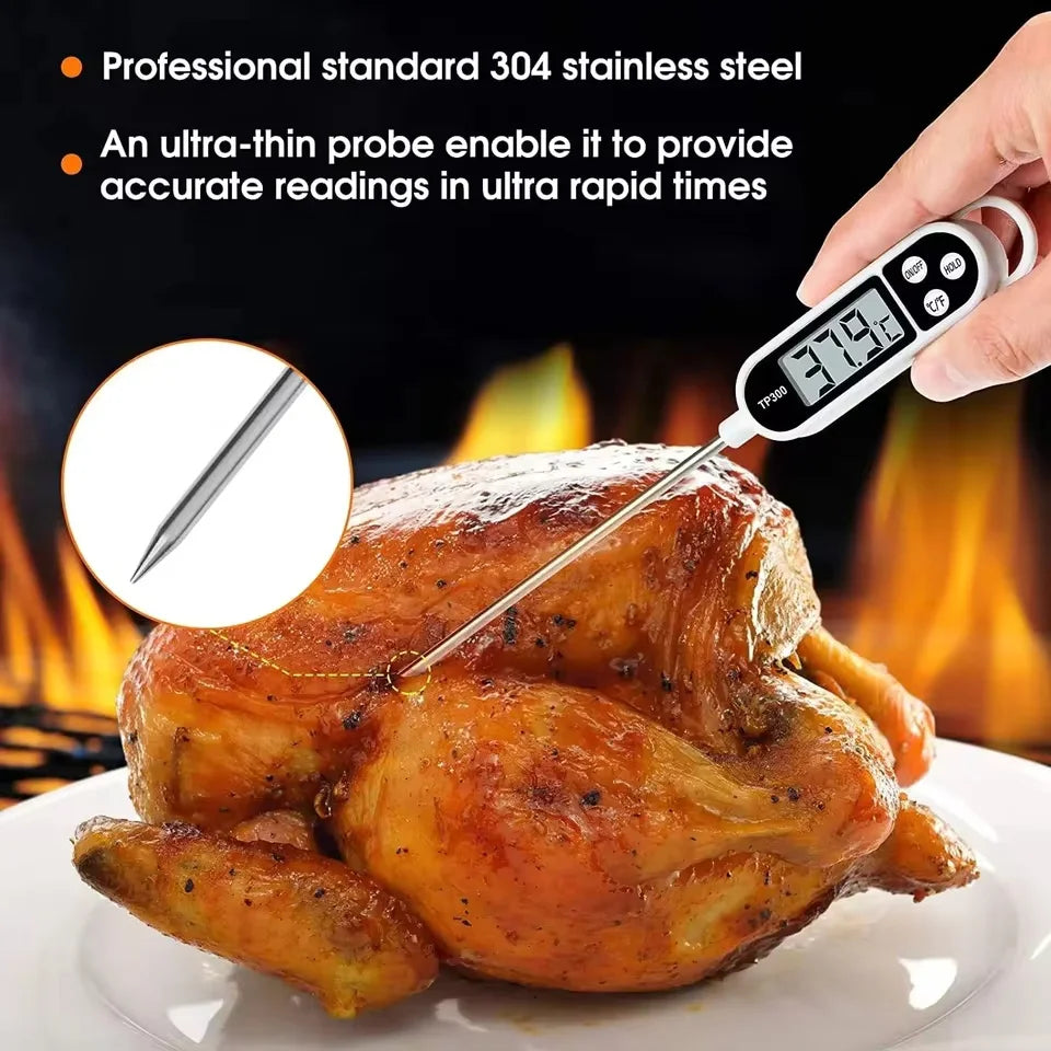 Digital Food Thermometer – Stainless Steel Kitchen Temperature Probe