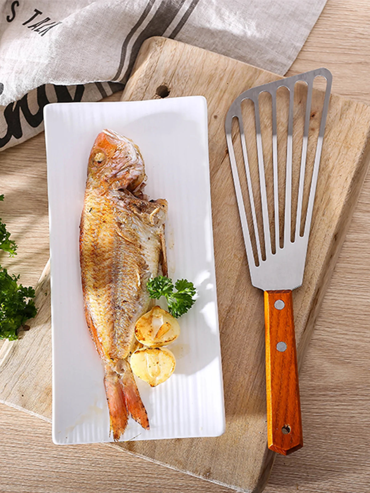 Stainless Steel Non-slip Slotted Frying Spatula