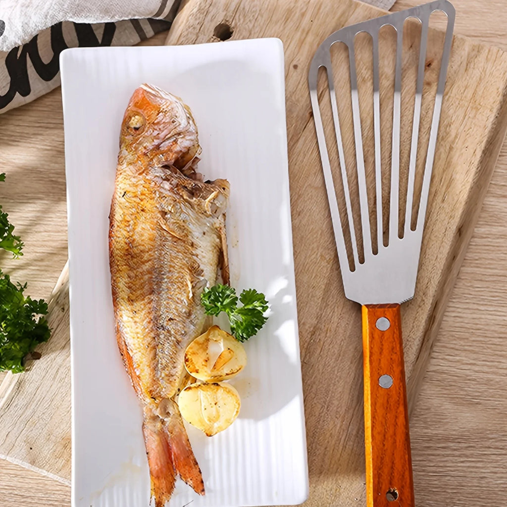 Stainless Steel Non-slip Slotted Frying Spatula