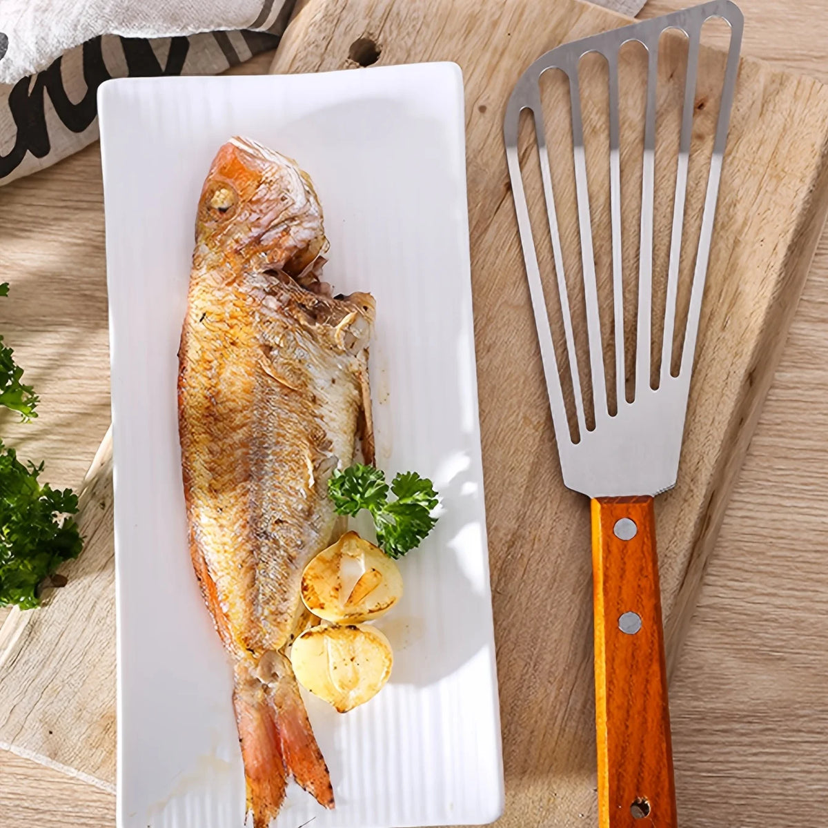 Stainless Steel Non-slip Slotted Frying Spatula