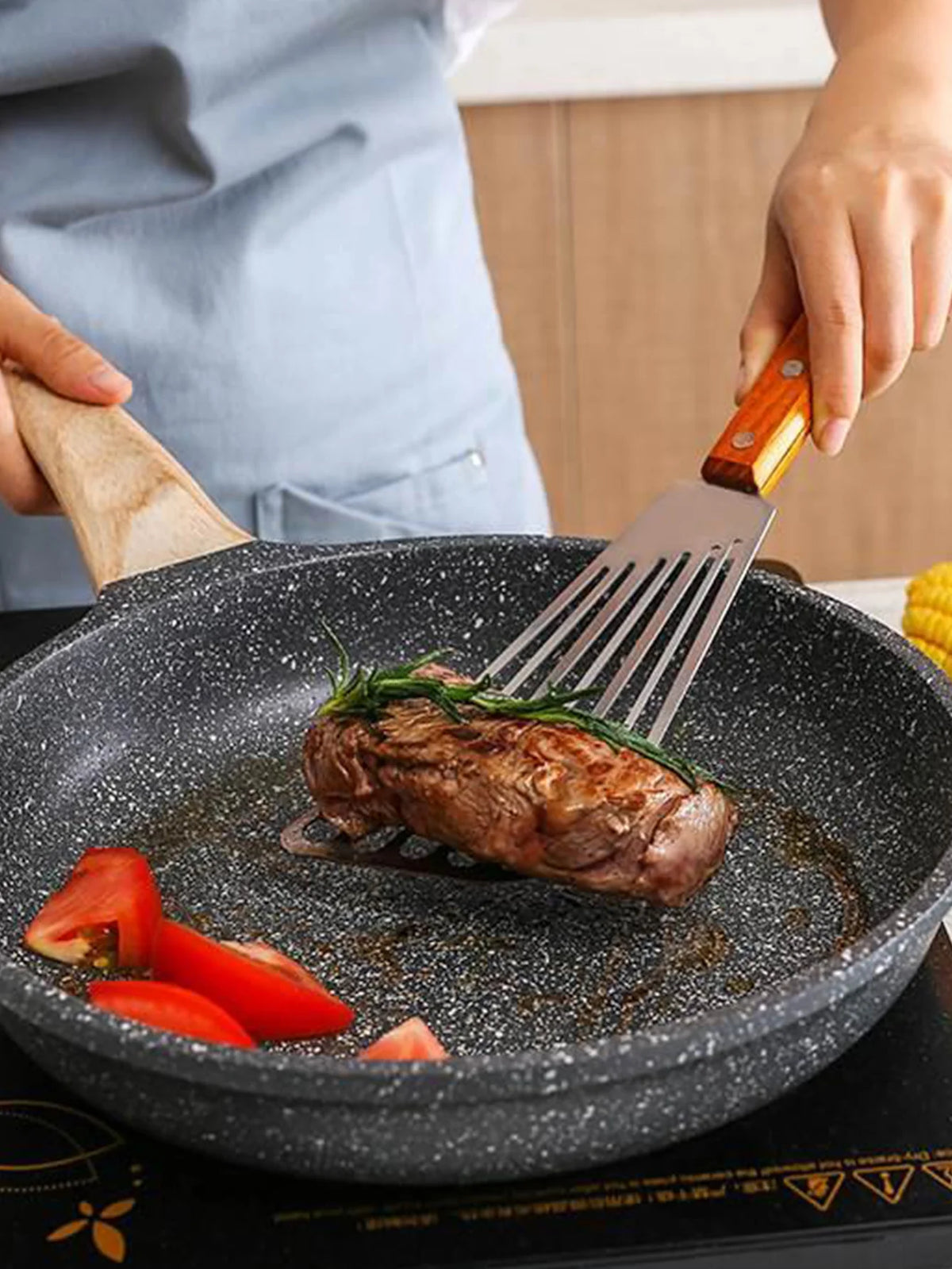 Stainless Steel Non-slip Slotted Frying Spatula